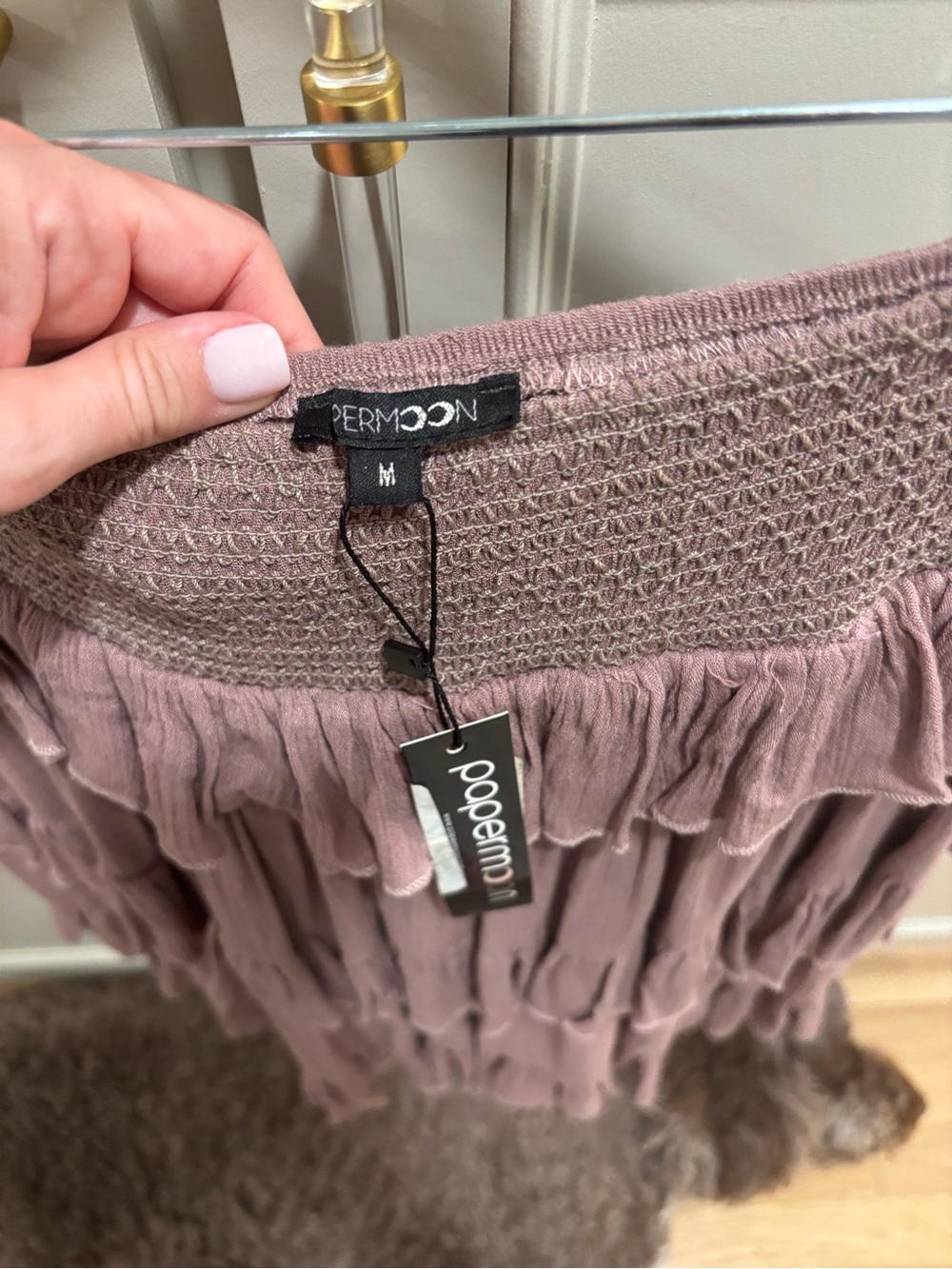 Papermoon Dusty Mauve Tiered Midi Skirt